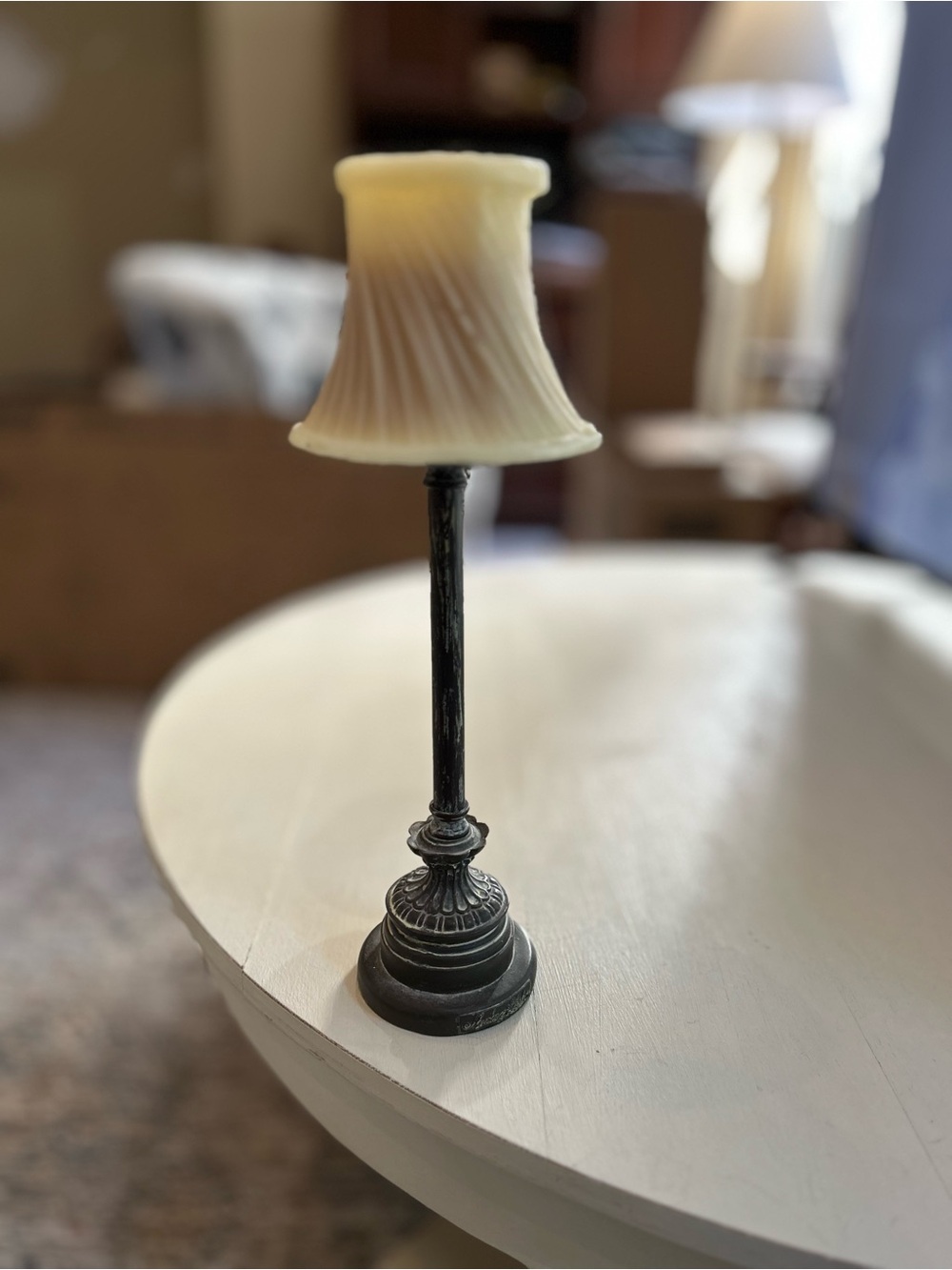 Vintage Candle Lamp with Metal Base by Shades of Light Set of 2